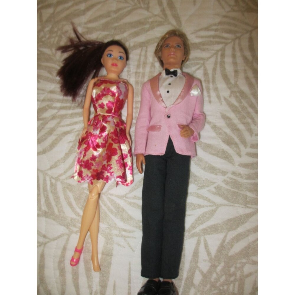 Ken Doll and Girl Fashion Doll 11.5 inchs In Pink Dress & Tuxedo